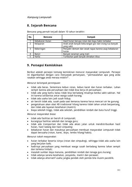 Profil kampung-kampung di Kabupaten Kutai Barat - Forest Climate ...