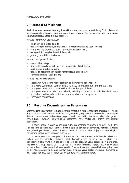 Profil kampung-kampung di Kabupaten Kutai Barat - Forest Climate ...