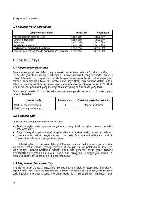 Profil kampung-kampung di Kabupaten Kutai Barat - Forest Climate ...