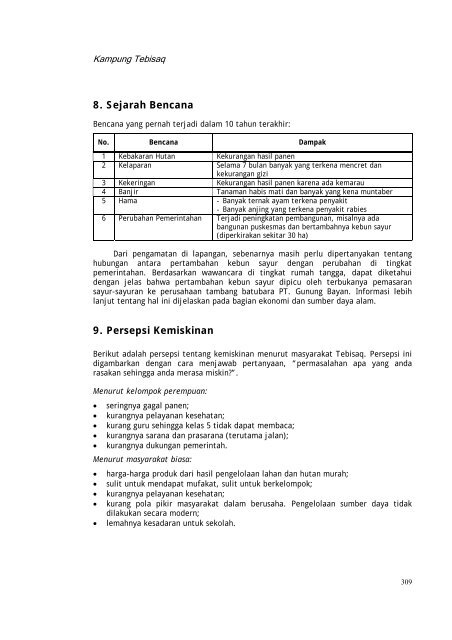 Profil kampung-kampung di Kabupaten Kutai Barat - Forest Climate ...