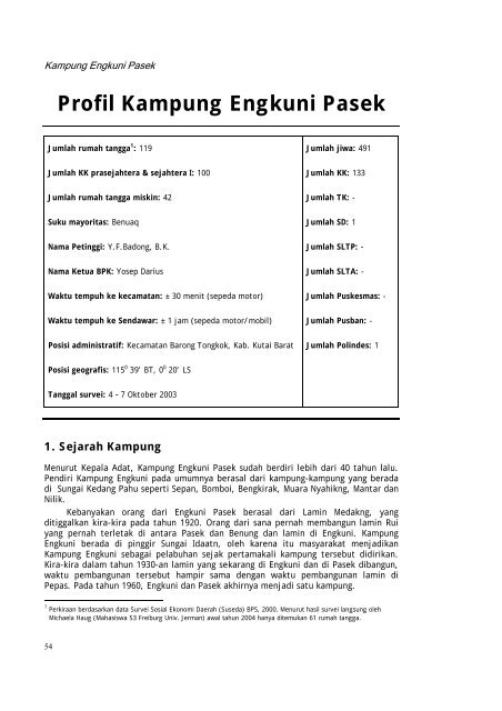 Profil kampung-kampung di Kabupaten Kutai Barat - Forest Climate ...