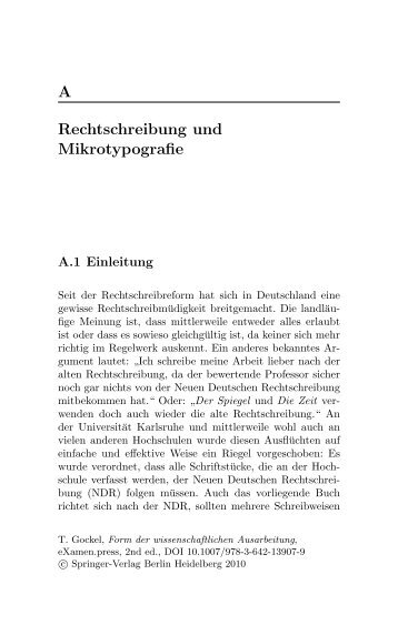 A Rechtschreibung und Mikrotypografie - Springer