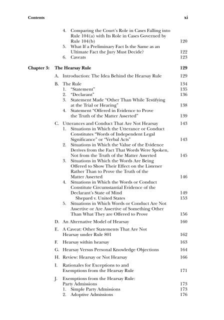 Table of Contents -- Evidence: A Structured Approach