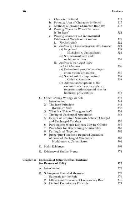 Table of Contents -- Evidence: A Structured Approach