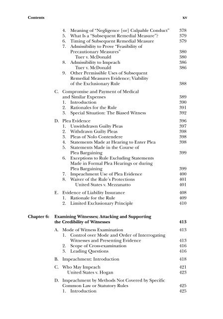 Table of Contents -- Evidence: A Structured Approach