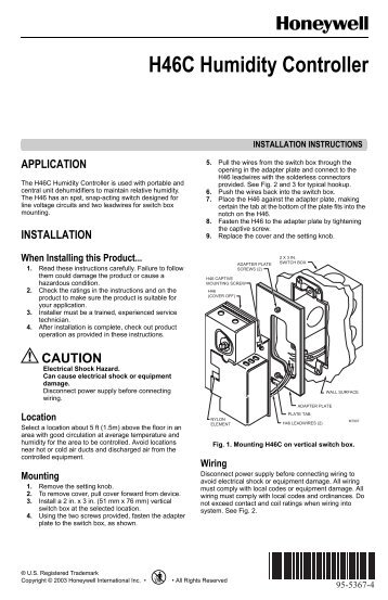 95-5367 - H46C Humidity Controller