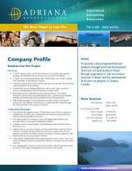 Company Profile - Adriana Resources Inc.