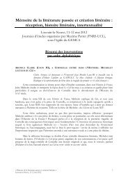 Résumé des communications - gemca - UCL