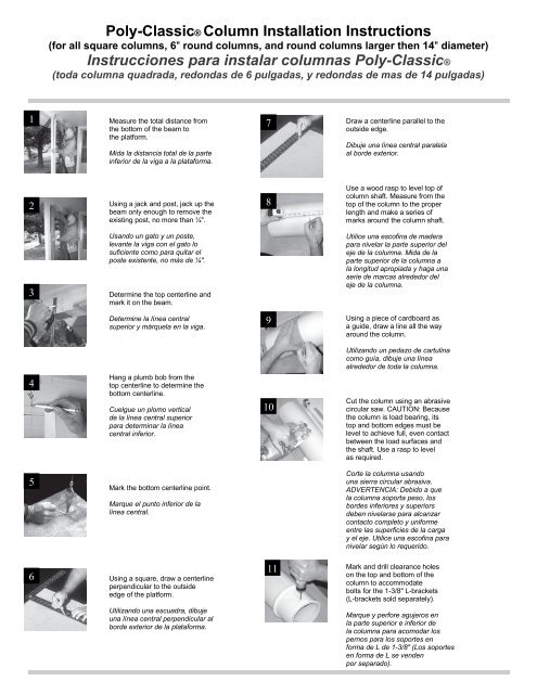 Poly-Classic® Column Installation Instructions ... - Turncraft