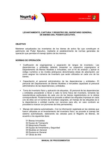 LEVANTAMIENTO, CAPTURA Y REGISTRO DEL INVENTARIO ...