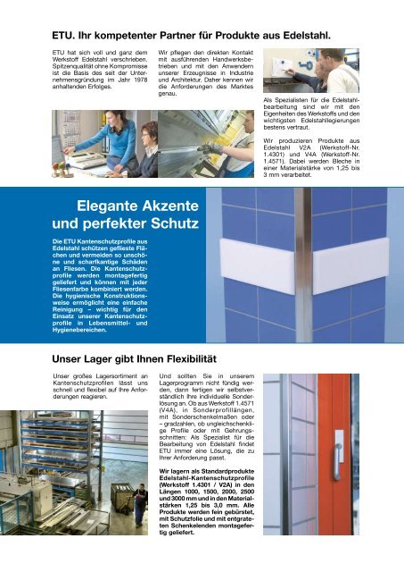 Kantenschutzprofile Boden- und ... - Edelstahl-Technik Ulm GmbH
