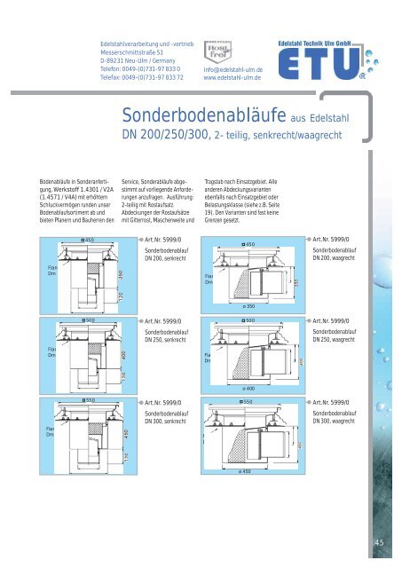 Bodenabläufe aus Edelstahl