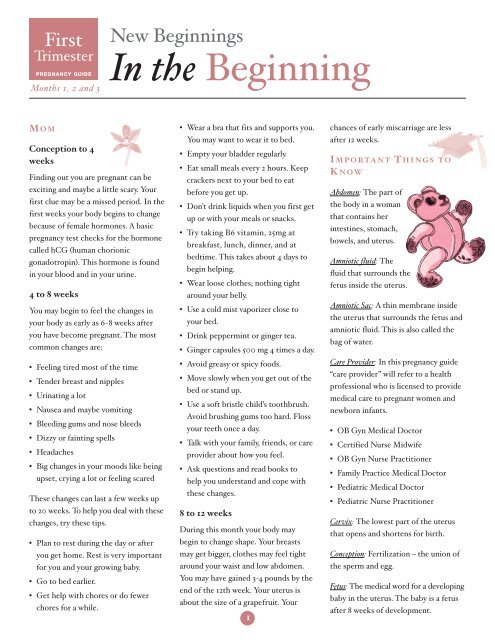 New Beginnings: Pregnancy Guides - Mission Health