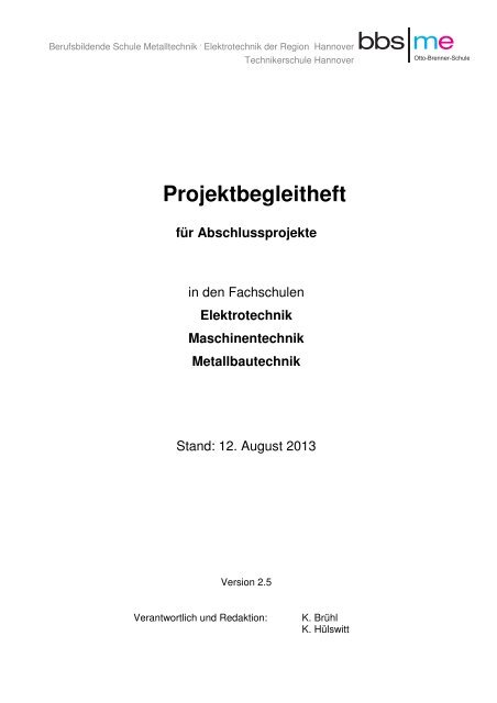Projektbegleitheft für Abschlussprojekte - Otto Brenner Schule