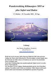 Wandertrekking Kilimanjaro 5895 m plus Safari und Baden