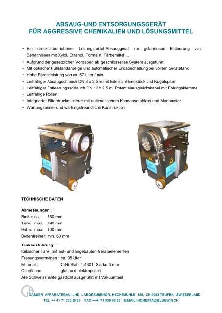 absaug-und entsorgungsgerät für aggressive chemikalien und ...