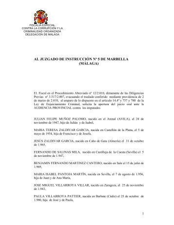 AL JUZGADO DE INSTRUCCIÓN Nº 5 DE MARBELLA (MÁLAGA)