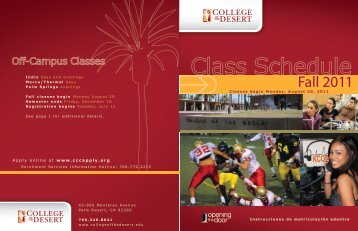 2011 Fall Printed Schedule - College of the Desert