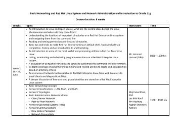 Basic Networking and Red Hat Linux System and Network ...