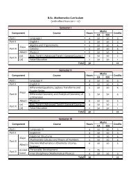 B.Sc Curriculum - Madras Christian College