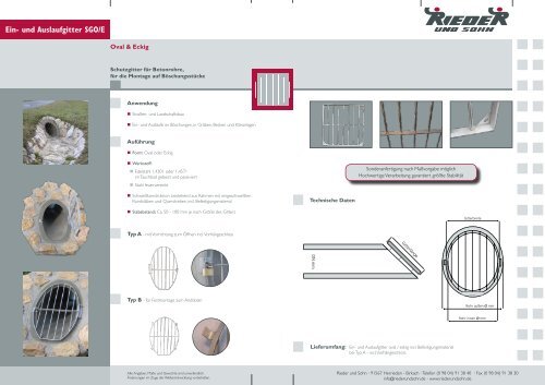 Ein- und Auslaufgitter SGO/E - Rieder und Sohn