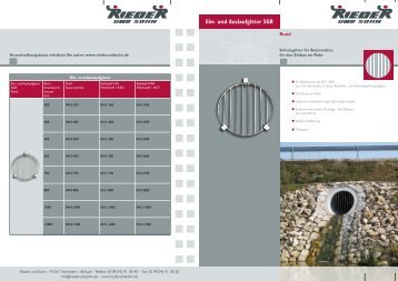 Ein- und Auslaufgitter SGR - Rieder und Sohn