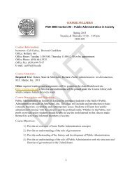 COURSE SYLLABUS PAD 3003 Section 02 â Public Administration ...