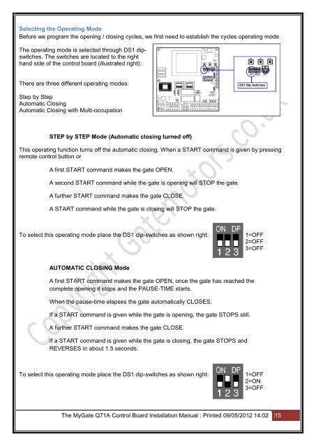 Q71B 230V Control Board Swing Gate – Double Leaf ... - Gate Motors