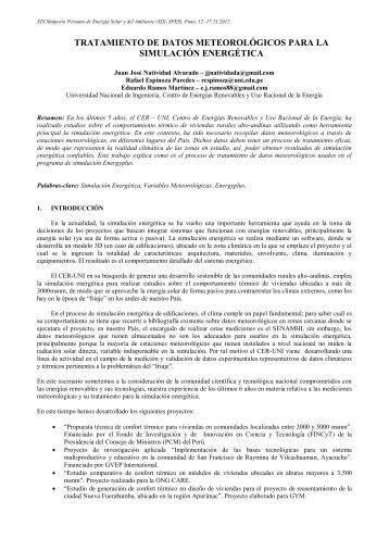 tratamiento de datos meteorológicos para la simulación energética