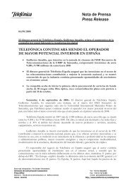 Nota de Prensa Press Release - Sala de prensa - Telefonica