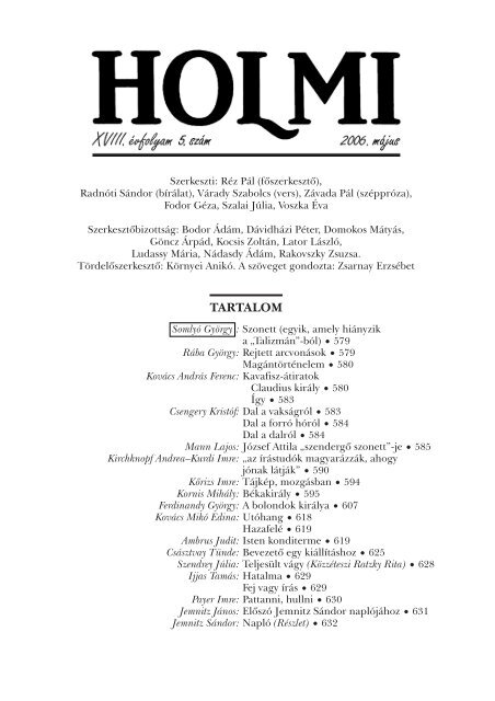 A 2006. májusi szám pdf formátumban - Holmi