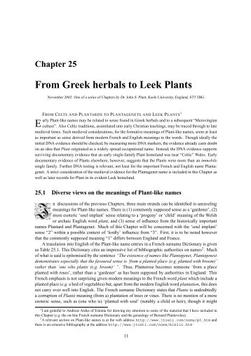 From Greek herbals to Leek Plants - Plant-fhg.org.uk