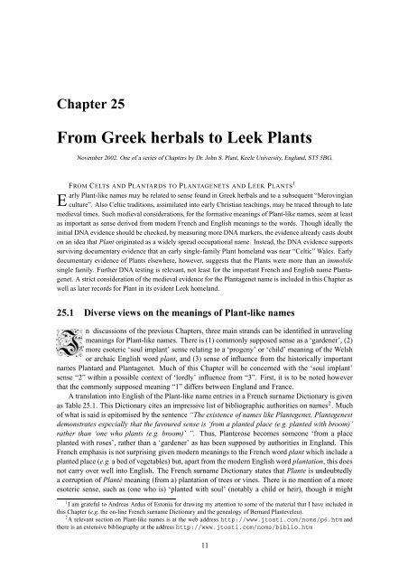 From Greek herbals to Leek Plants - Plant-fhg.org.uk