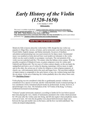 Early History of the Violin (1520-1650) - Best Student Violins
