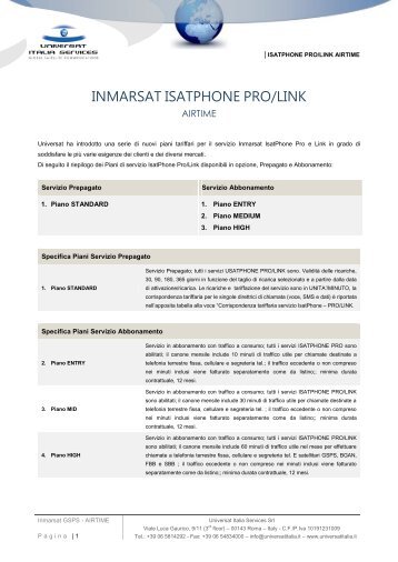 IsatPhone Pro - Piani di Servizio.pdf - Universat Italia Services