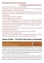 Robert Parker - The Wine Advocate le Chasselas - Cave SA