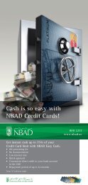 Cash is so easy with NBAD Credit Cards!