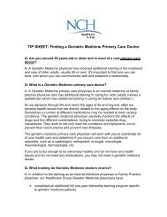 Read Our Geriatric Tip Sheet - NCH Healthcare System