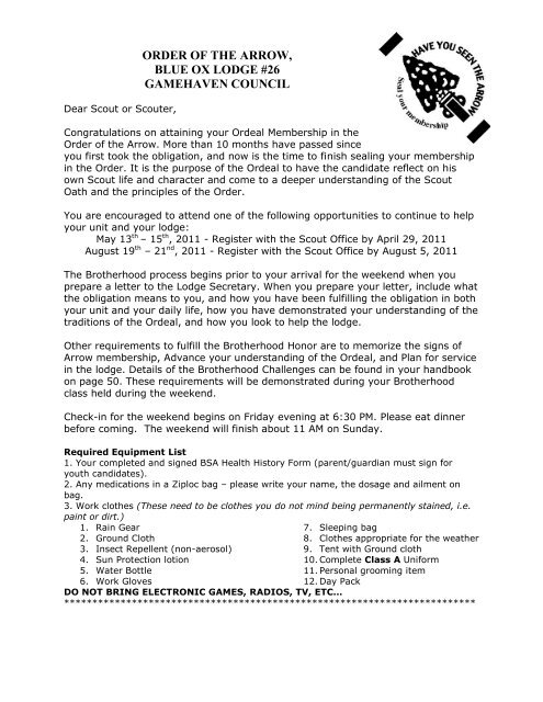 Brotherhood Letter - Gamehaven Council