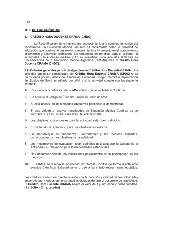 CrÃ©dito Hora Docente CRAMA (CHDC). - AsociaciÃ³n MÃ©dica ...