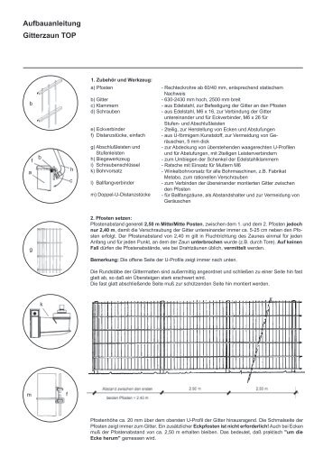 Aufbauanleitung Gitterzaun TOP