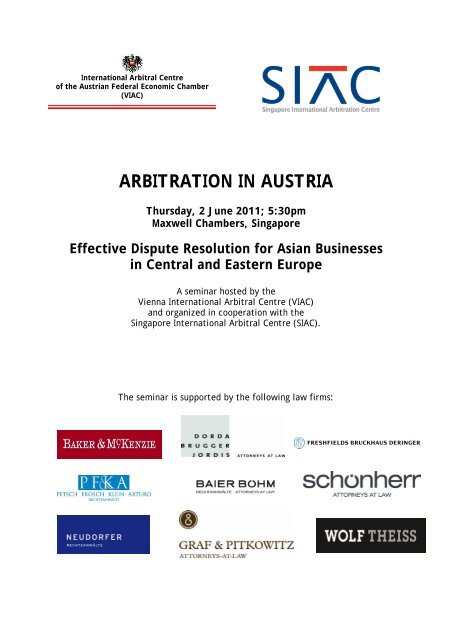 ARBITRATION IN AUSTRIA - Graf & Pitkowitz