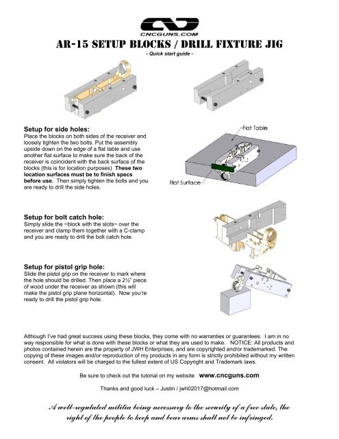 AR-15 Setup Blocks / Drill Fixture Jig