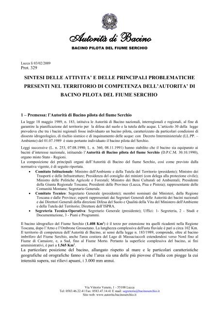 Documento in formato PDF - AutoritÃ  di Bacino del fiume Serchio