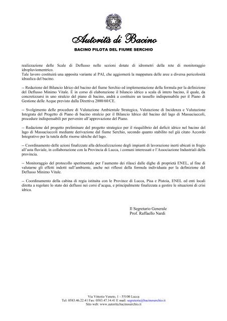 Documento in formato PDF - AutoritÃ  di Bacino del fiume Serchio