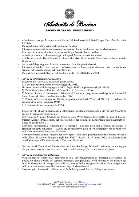 Documento in formato PDF - AutoritÃ  di Bacino del fiume Serchio