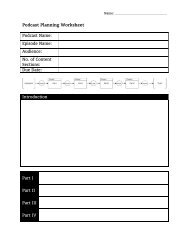 Podcast Planning Worksheet Podcast Name: Episode Name ...