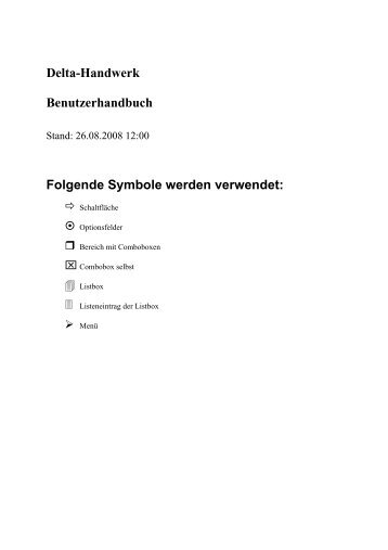 Delta-Handwerk Benutzerhandbuch - Huonker Softwaretechnik
