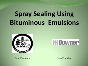 Spray Sealing Using Bituminous Emulsions