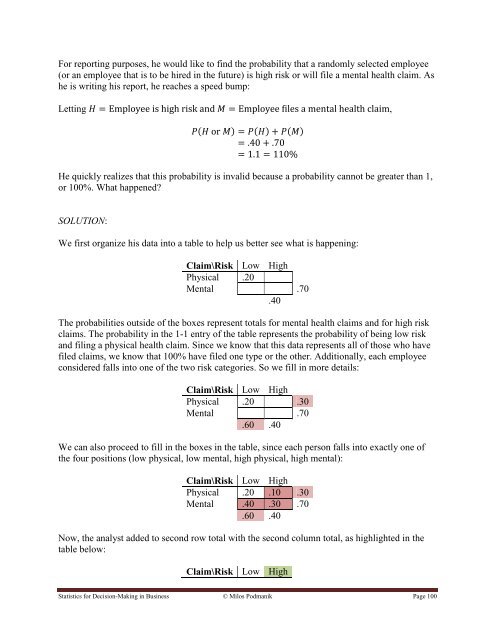 Statistics for Decision- Making in Business - Maricopa Community ...